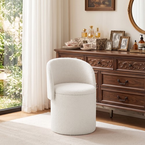 Teddy fleece storage stool - storage,