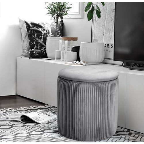 Round storage ottoman - storage,