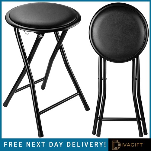 Black folding stool soft - black,