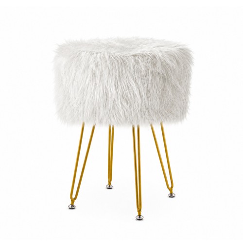 Faux fur vanity - faux, stool,