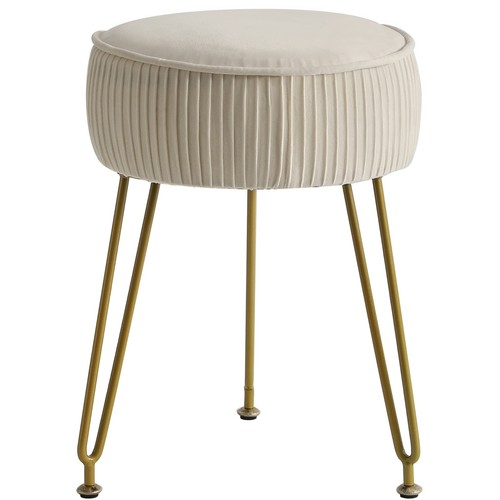 Velvet round footrest - round, makeup