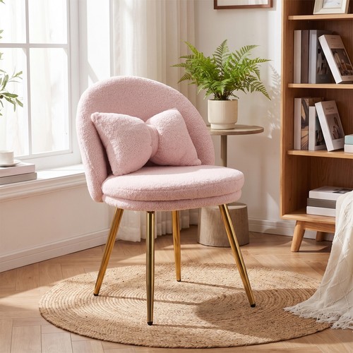 Teddy fleece vanity chair with - fleece,