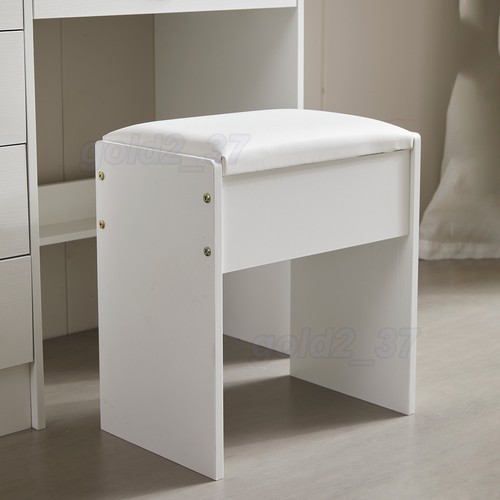 Vanity stool white padded - stool,