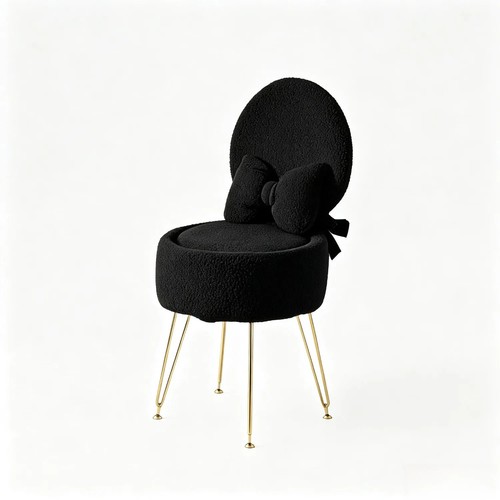 Vanity stool plush flannel - vanity,