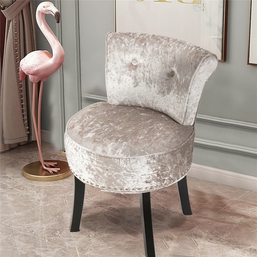 Crushed velvet vanity stool - vanity,