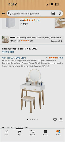 Costway white dressing table - costway,