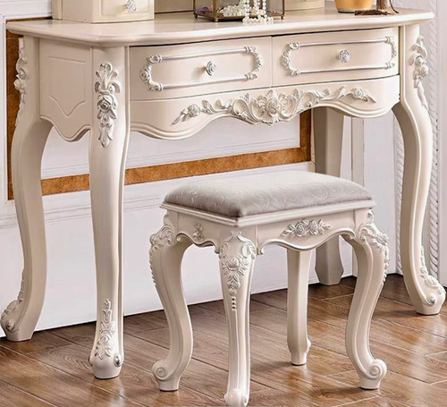 Upholstered vanity stool - upholstered,