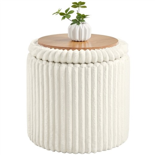 Corduroy storage ottoman - corduroy, 35l