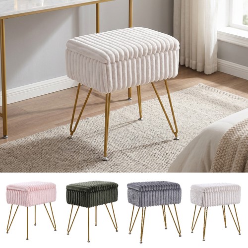 Vanity stool storage ottoman - vanity,