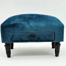 Royal blue velvet - velvet, ottoman