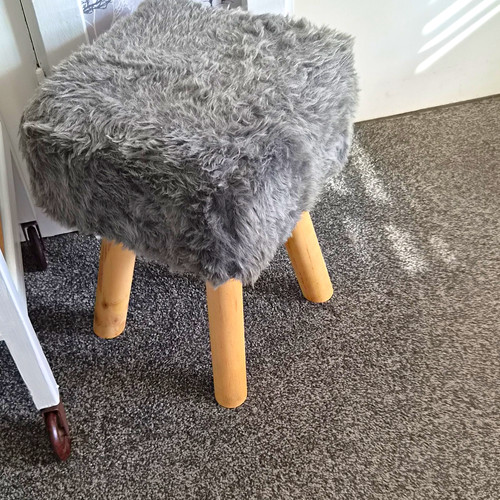 Grey faux fur upholstered - grey,