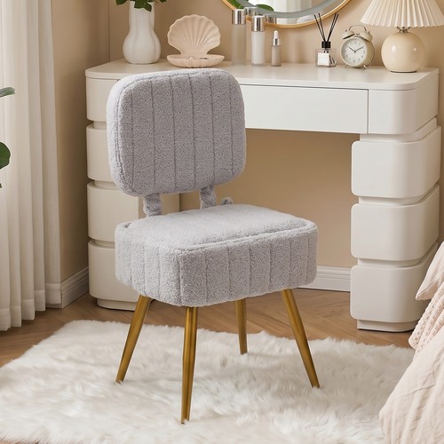 Teddy fleece vanity stool - teddy,