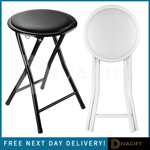 Black white folding stool - black,