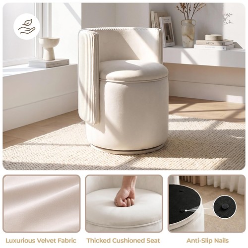 Velvet swivel vanity - velvet, chair