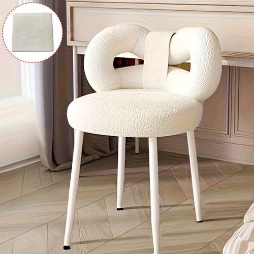 Teddy fabric vanity stool - vanity,