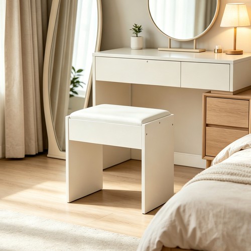 Padded vanity dressing stool - padded,