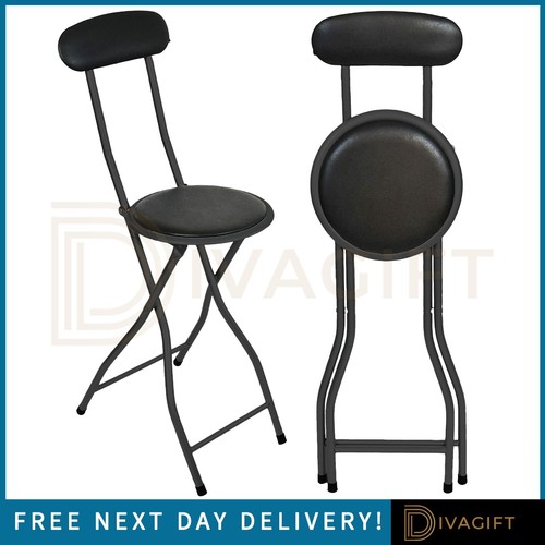 Folding bar stool black - folding, padded