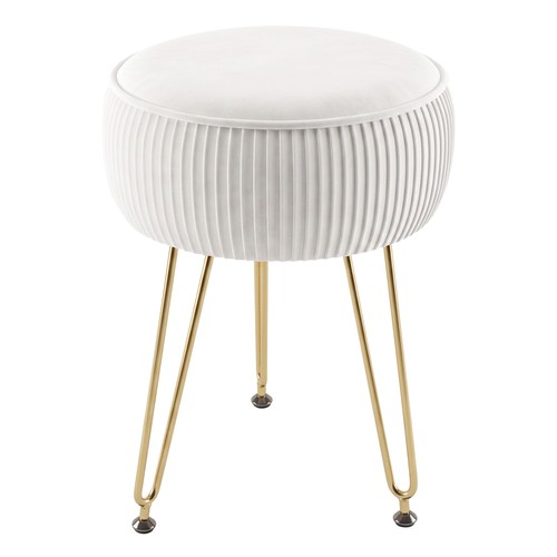 White footstool ottoman round - white, ottoman,