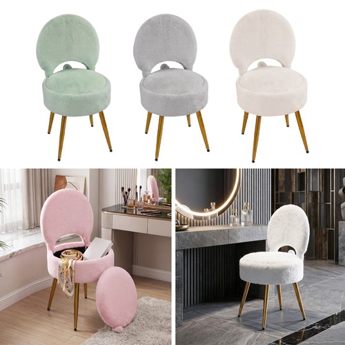 Faux fur vanity stool dressing - faux,