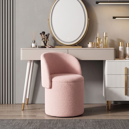 Teddy fleece storage stool - fleece,
