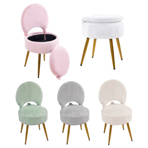 Faux rabbit fur vanity - rabbit, stool